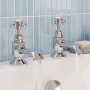 Delphi Windsor Crosshead Chrome Bath Hot and Cold Taps Pair