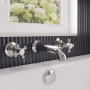 Delphi Windsor Crosshead Chrome 3-Hole Wall Mounted Bath Filler Tap