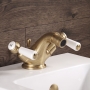 Delphi Windsor Lever Brushed Brass Bidet Mixer Tap (inc Waste)