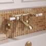 Delphi Windsor Lever Brushed Brass Wall Mounted Bath Filler Tap