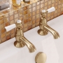 Delphi Windsor Lever Brushed Brass Bath Hot and Cold Taps Pair