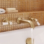 Delphi Windsor Lever Brushed Brass 3-Hole Wall Mounted Bath Filler Tap