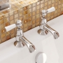 Delphi Windsor Lever Chrome Bath Hot and Cold Taps Pair