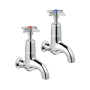 Deva Cross Handle 1/2 Inch BS5412 Bib Taps Pair - Chrome