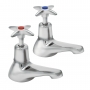 Deva Cross Handle Bath Taps Pair - Chrome