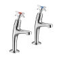 Deva Kitchen Sink Taps Pair Cross Handle - Chrome