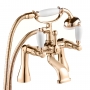 Deva Georgian Pillar Mounted Bath Shower Mixer Tap Gold