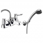 Deva Lever Action 3 Inch Deck Mounted Bath Shower Mixer Tap Chrome (with Metal Backnuts)