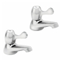 Deva Lever Action Contract Basin Taps Pair - Chrome