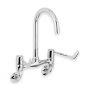 Deva Kitchen Sink Mixer Tap Wall Mounted 6 Inch Lever Handles Chrome