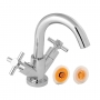 Deva Motif Mono Basin Mixer Tap with Press Top Waste Seal and 4 litre Flow Regulator - Chrome