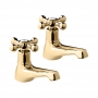 Deva Tudor Traditional Basin Taps Pair - Gold
