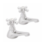 Deva Tudor Traditional Basin Taps Pair - Chrome