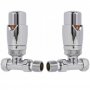 Duchy Deluxe Thermostatic Radiator Valves Pair and Lockshield, Straight, Chrome