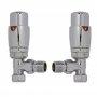 Duchy Deluxe Thermostatic Radiator Valves Pair and Lockshield, Angled, Chrome