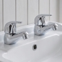 Duchy Ansom Chrome Basin Hot & Cold Taps Pair