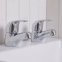 Duchy Ansom Chrome Bath Hot & Cold Taps Pair