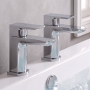 Duchy Caradon Chrome Bath Hot & Cold Taps Pair