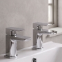 Duchy Caradon Chrome Basin Hot & Cold Taps Pair
