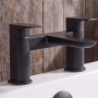 Duchy Caradon Black Pillar Mounted Bath Filler Tap