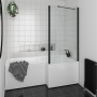 Duchy Designer L-Shaped Fixed Bath Screen With Support Bar 1400mm H x 850mm W - 6mm Glass