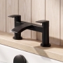 Duchy Hendra Black Pillar Mounted Bath Filler Tap