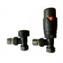 Duchy Angled Thermostatic Radiator Valves Pair - Anthracite