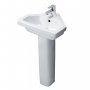 Duchy Ivy Corner Basin and Full Pedestal 450mm Wide 1 Tap Hole