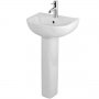 Duchy Lily Basin and Full Pedestal 450mm Wide 1 Tap Hole