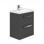 Duchy Nevada 2-Drawer Floor Standing Vanity Unit with Basin 800mm Wide Grey 1 Tap Hole