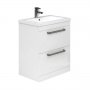 Duchy Nevada 2-Drawer Floor Standing Vanity Unit with Basin 800mm Wide White 1 Tap Hole