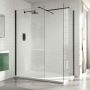 Duchy Padstow Matt Black Wet Room Screen Side Panel 900mm (inc T-Piece)