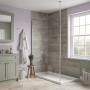 Duchy Padstow Chrome 8mm Wet Room Glasss Shower Screen with Vertical Pole