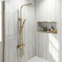 Duchy Piran Brushed Brass Complete Mixer Shower with Fixed Head and Handset