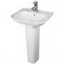 Duchy Violet Basin and Full Pedestal 520mm Wide 1 Tap Hole