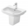 Duravit D-Code Basin and Semi Pedestal 600mm Wide - 1 Tap Hole