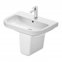 Duravit D-Code Basin and Semi Pedestal 650mm Wide - 1 Tap Hole