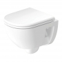 Duravit D-Code Compact Rimless Wall Hung Toilet - Soft Close Seat