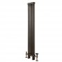 EcoRad Legacy Bare Metal Lacquer 2-Column Radiator 1800mm High x 204mm Wide 4 Sections