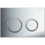 Geberit Kappa21 Dual Flush Plate - Gloss Chrome Plated/Matt Chrome Plated
