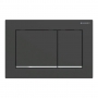 Geberit Omega30 Dual Flush Plate - Matt Black/Gloss Chrome