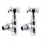 Heatwave Crosshead Chrome Angled Radiator Valves Pair