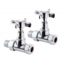 Heatwave Crosshead Chrome Straight Radiator Valves Pair