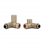 Heatwave Dual Fuel Brushed Brass Manual Corner Radiator Valve Set
