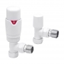 Heatwave Prime White Angled Thermostatic Radiator Valve Set