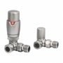 Heatwave Prime Brushed Nickel Corner Thermostatic Radiator Valve Set