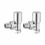 Heatwave Round Chrome Angled Radiator Valves Pair