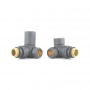 Heatwave Round Basalt Grey Corner Radiator Valves Pair