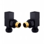 Heatwave Square Black Angled Radiator Valves Pair