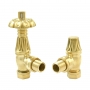Heatwave Wyndham Polished Brass Angled Thermostatic Radiator Valve Set